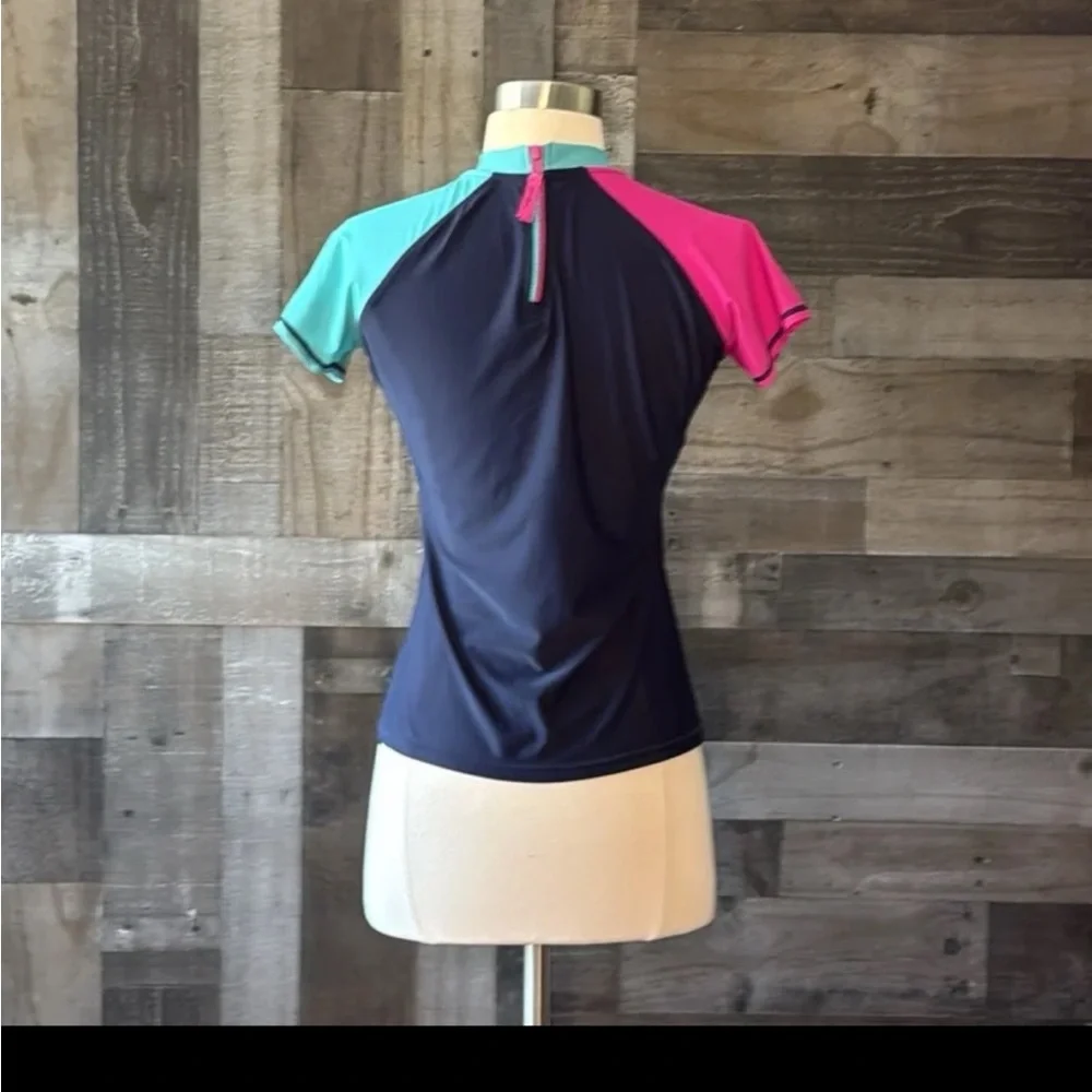 Eddie Bauer rashguard girls large beach pool party swim tropical surf California